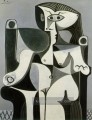 Frau sitzen Jacqueline 1962 kubist Pablo Picasso